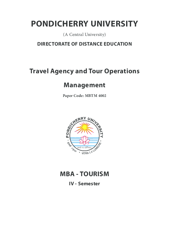 Travel Agency and Tour Operations Management